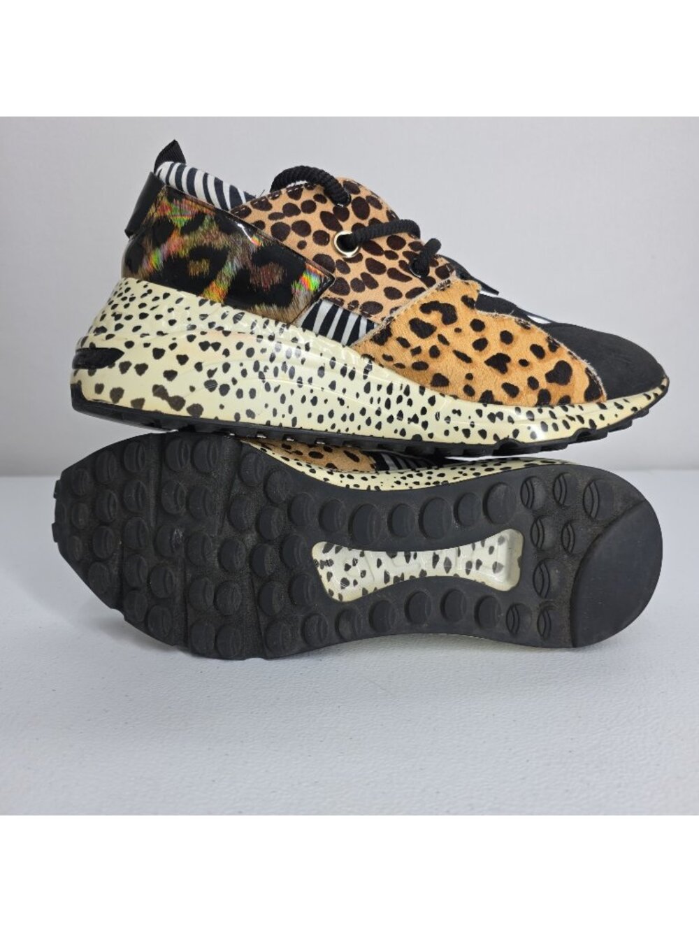 Steve Madden Cliff Women's Multicolor Animal Print Sneakers US Size 8 M Read